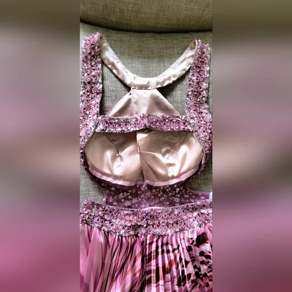 Women's Pink Formal, Prom of Cocktai Dress with Sequins, Stones & Embellishments - Picture 16 of 16
